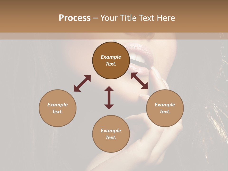 A Beautiful Woman With Long Brown Hair Posing For The Camera PowerPoint Template