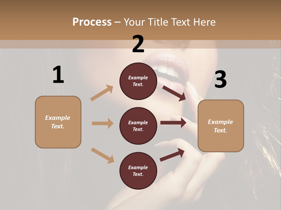 A Beautiful Woman With Long Brown Hair Posing For The Camera PowerPoint Template