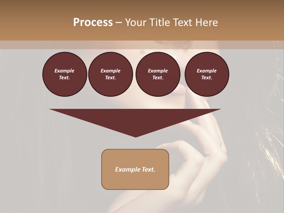 A Beautiful Woman With Long Brown Hair Posing For The Camera PowerPoint Template