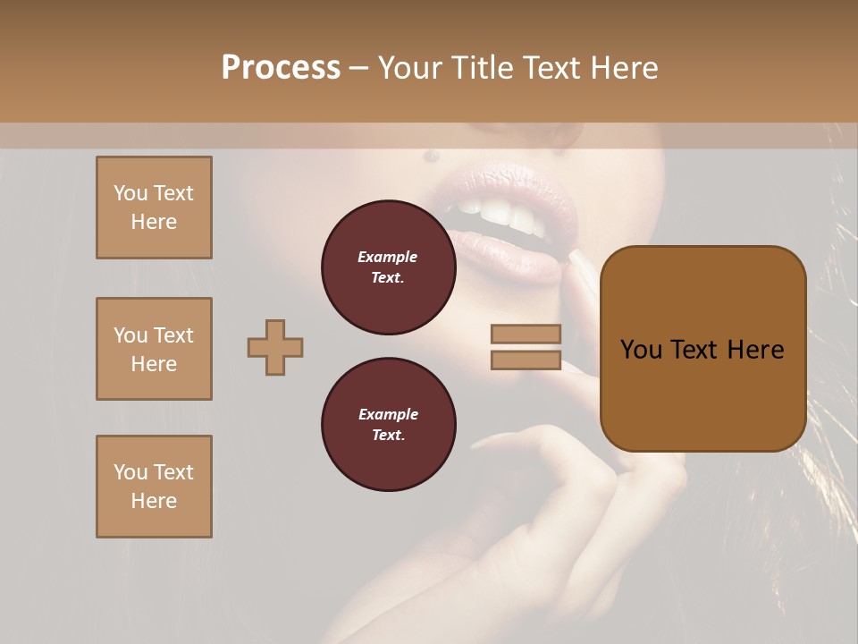 A Beautiful Woman With Long Brown Hair Posing For The Camera PowerPoint Template