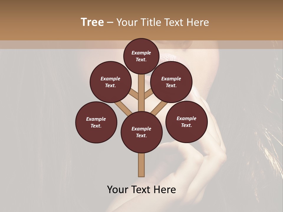 A Beautiful Woman With Long Brown Hair Posing For The Camera PowerPoint Template