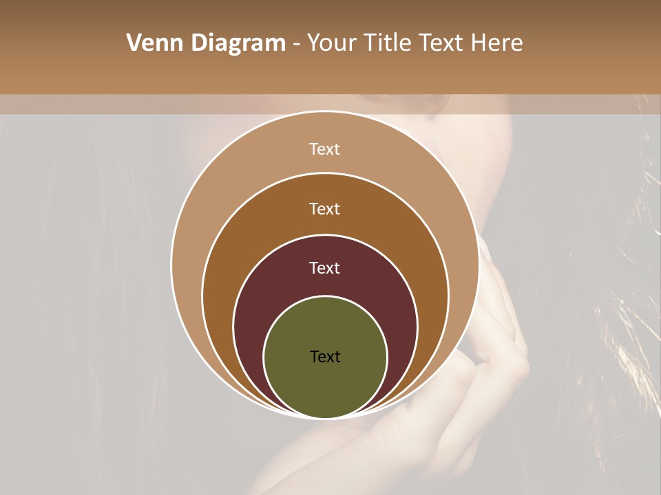 A Beautiful Woman With Long Brown Hair Posing For The Camera PowerPoint Template