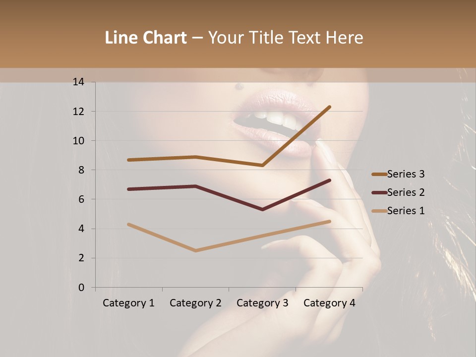 A Beautiful Woman With Long Brown Hair Posing For The Camera PowerPoint Template