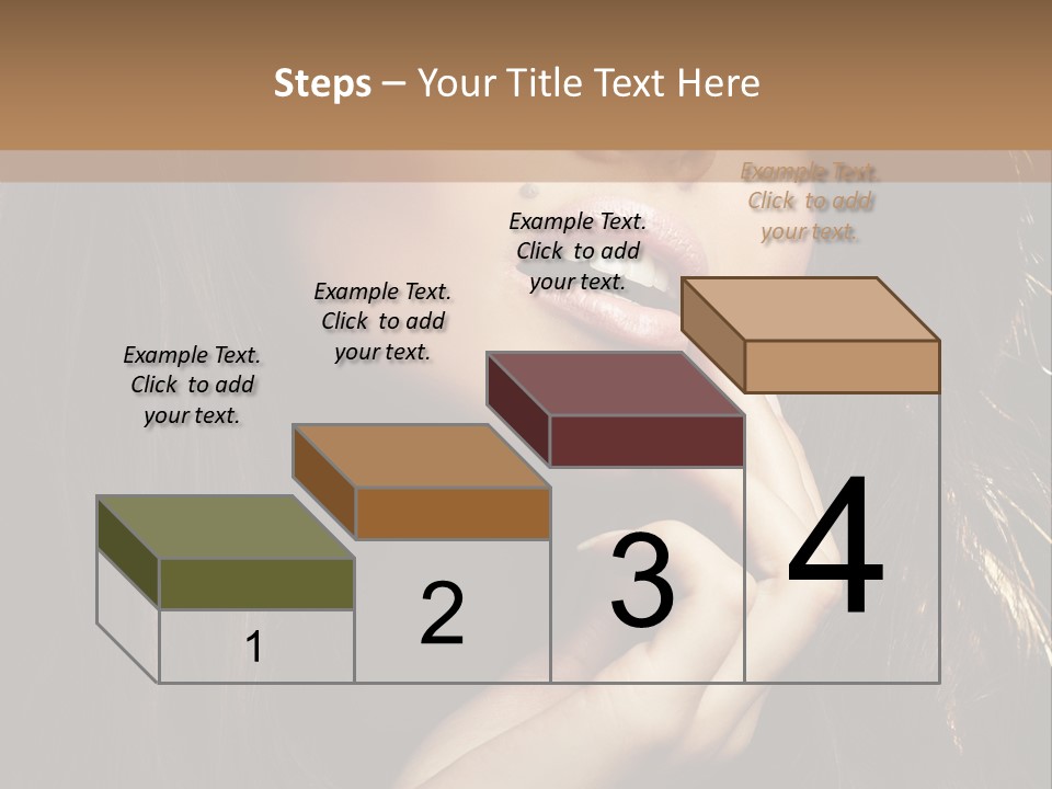 A Beautiful Woman With Long Brown Hair Posing For The Camera PowerPoint Template