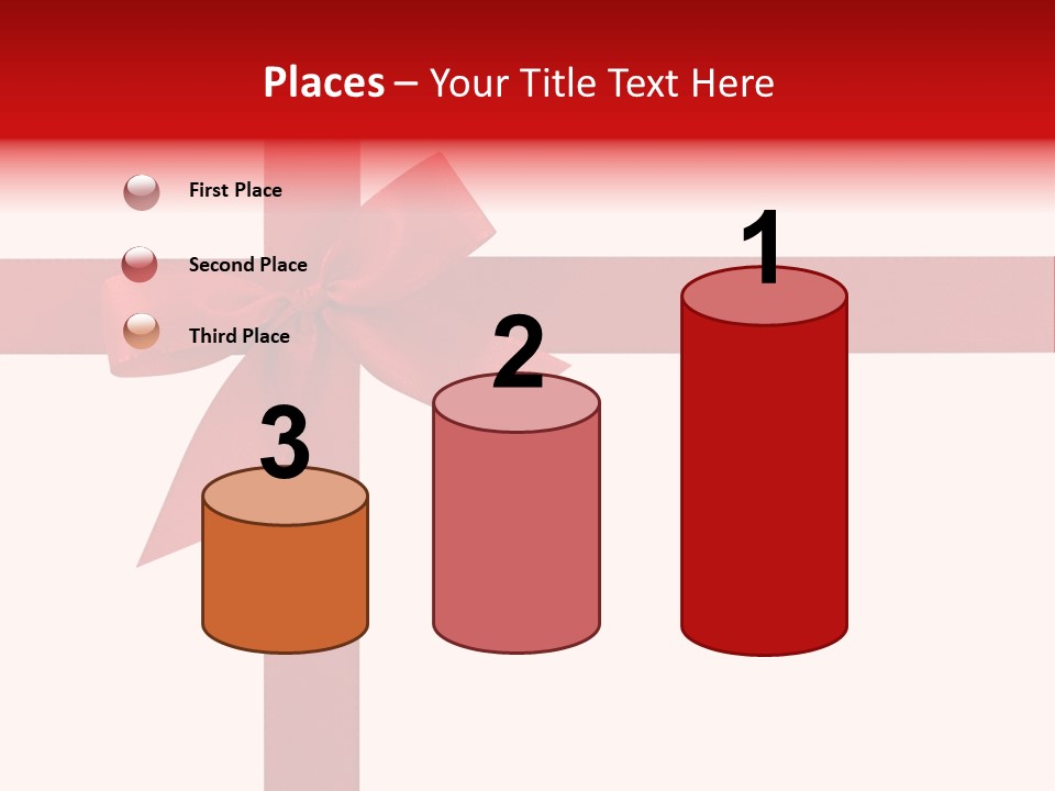A Red Ribbon Wrapped Around A Present Box PowerPoint Template
