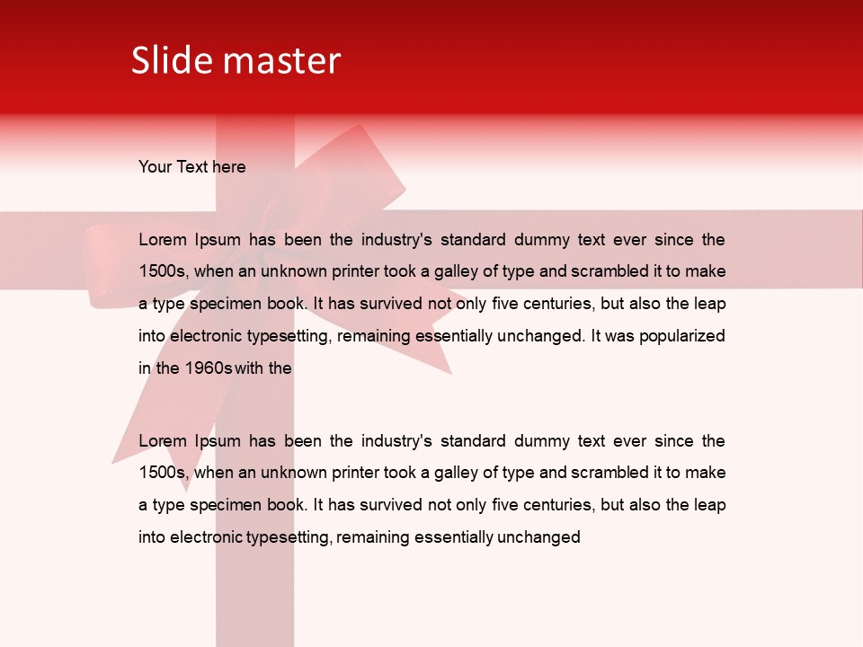 A Red Ribbon Wrapped Around A Present Box PowerPoint Template