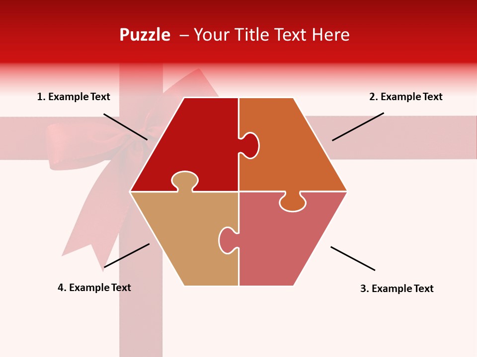 A Red Ribbon Wrapped Around A Present Box PowerPoint Template