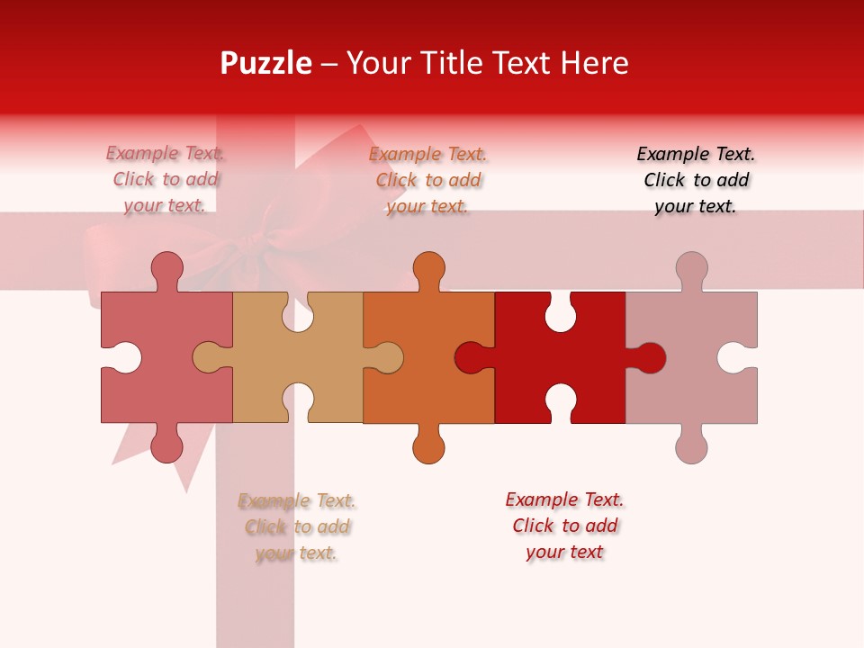 A Red Ribbon Wrapped Around A Present Box PowerPoint Template