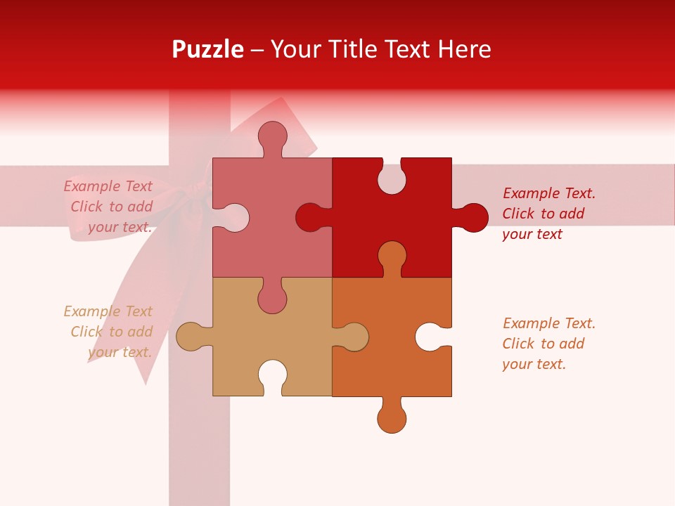 A Red Ribbon Wrapped Around A Present Box PowerPoint Template