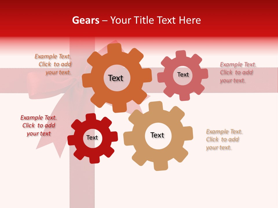 A Red Ribbon Wrapped Around A Present Box PowerPoint Template