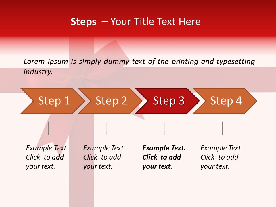 A Red Ribbon Wrapped Around A Present Box PowerPoint Template