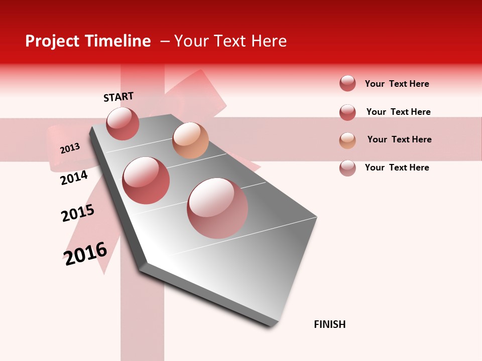 A Red Ribbon Wrapped Around A Present Box PowerPoint Template