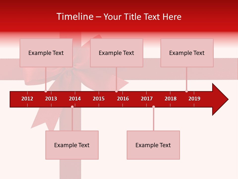 A Red Ribbon Wrapped Around A Present Box PowerPoint Template