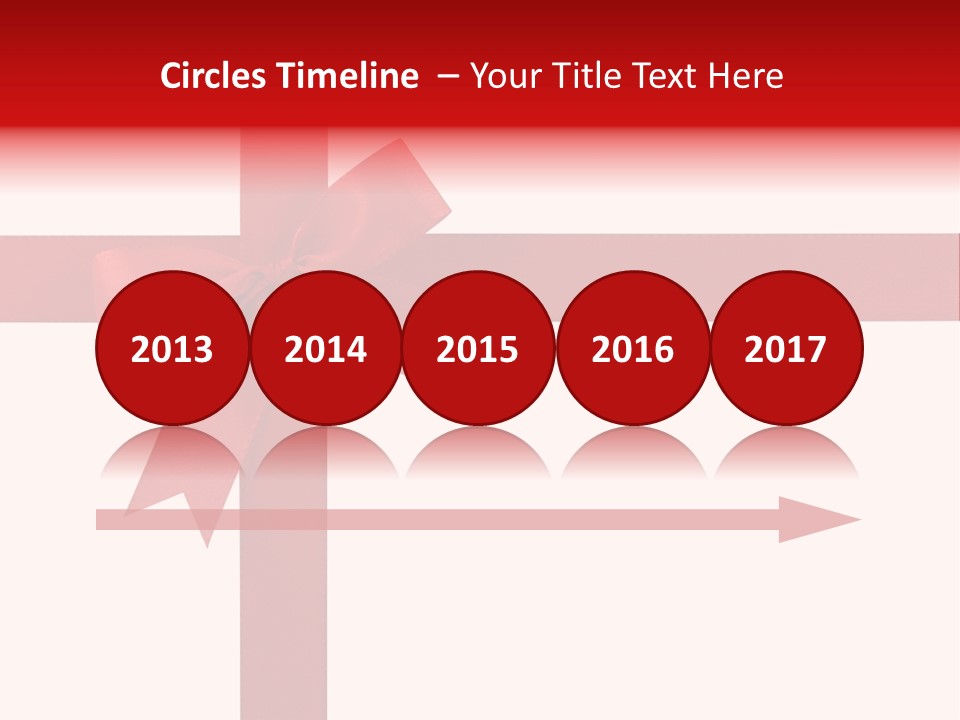 A Red Ribbon Wrapped Around A Present Box PowerPoint Template