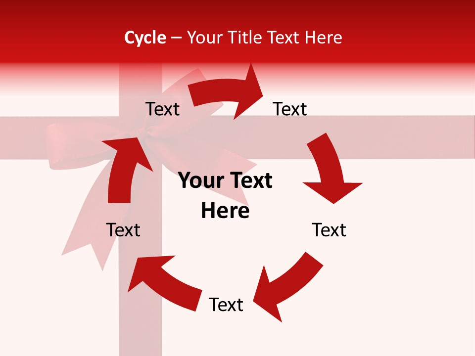 A Red Ribbon Wrapped Around A Present Box PowerPoint Template