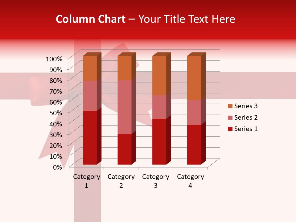 A Red Ribbon Wrapped Around A Present Box PowerPoint Template