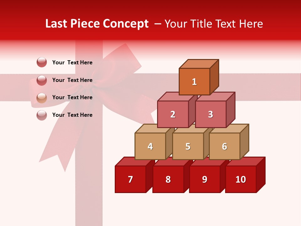 A Red Ribbon Wrapped Around A Present Box PowerPoint Template