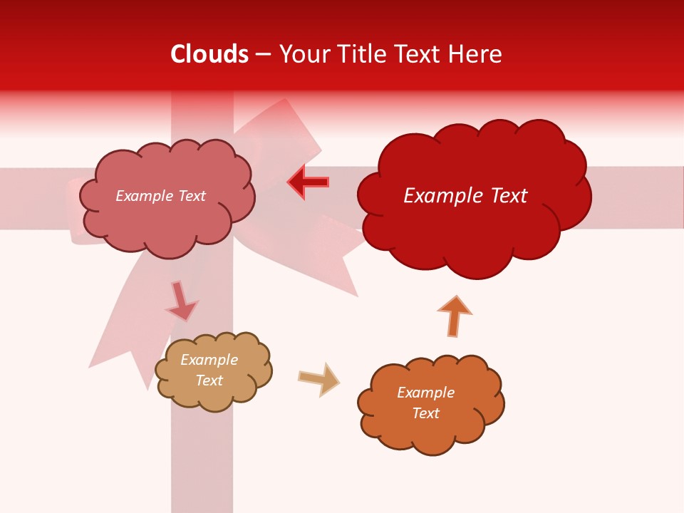 A Red Ribbon Wrapped Around A Present Box PowerPoint Template