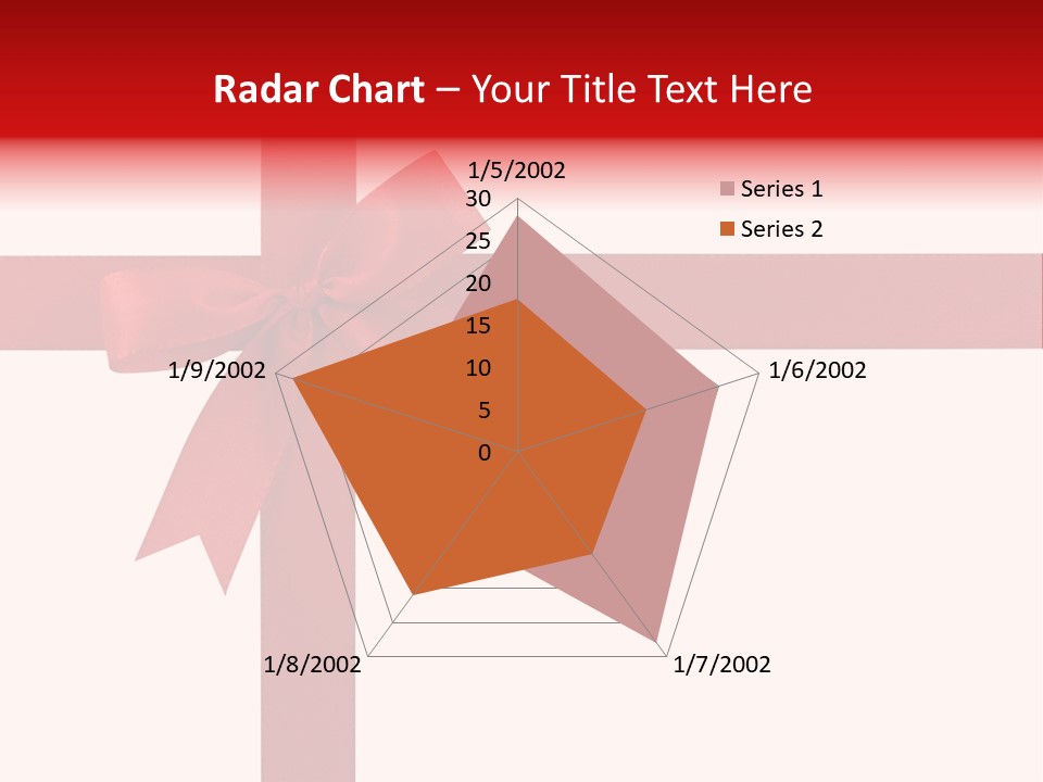A Red Ribbon Wrapped Around A Present Box PowerPoint Template