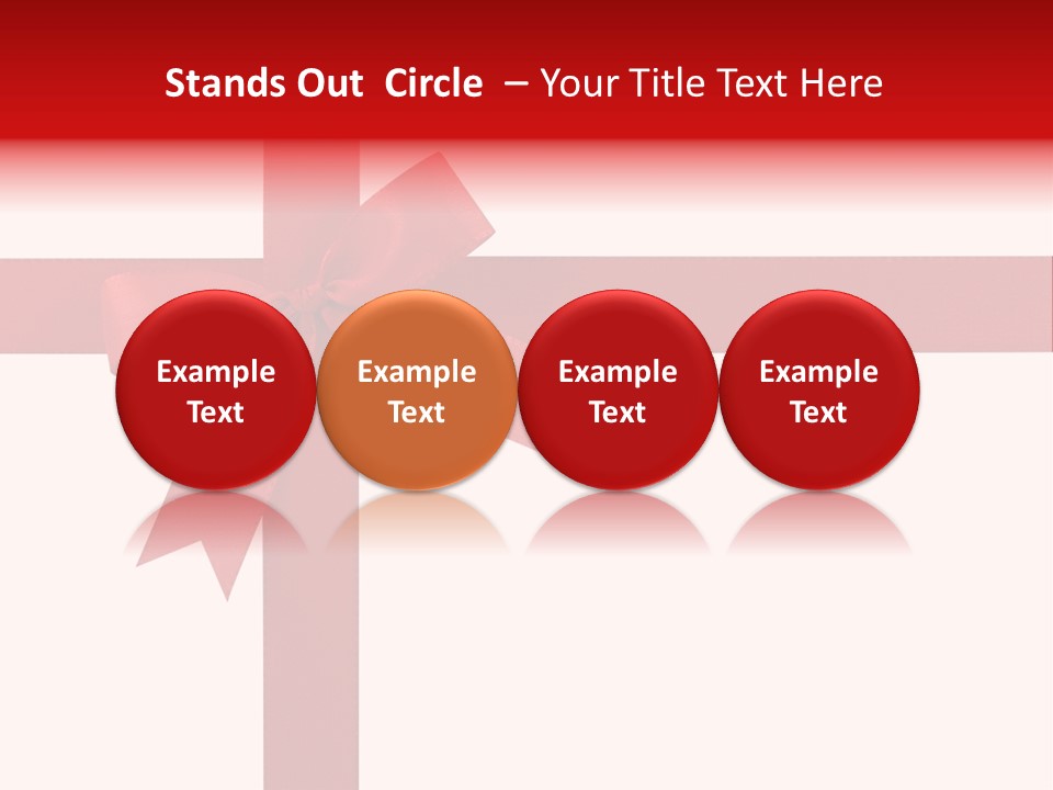 A Red Ribbon Wrapped Around A Present Box PowerPoint Template