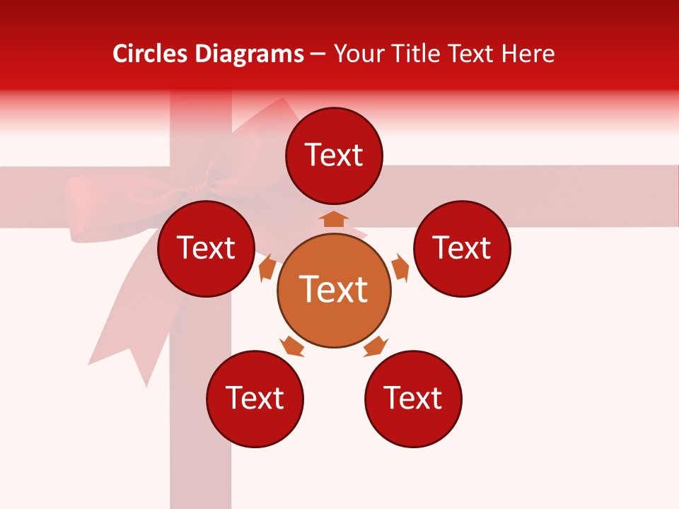 A Red Ribbon Wrapped Around A Present Box PowerPoint Template