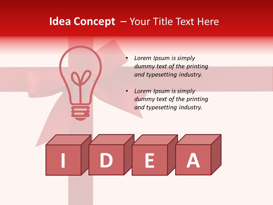 A Red Ribbon Wrapped Around A Present Box PowerPoint Template