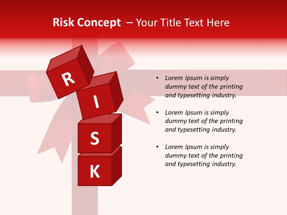 A Red Ribbon Wrapped Around A Present Box PowerPoint Template