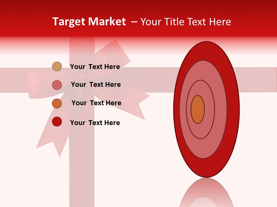 A Red Ribbon Wrapped Around A Present Box PowerPoint Template