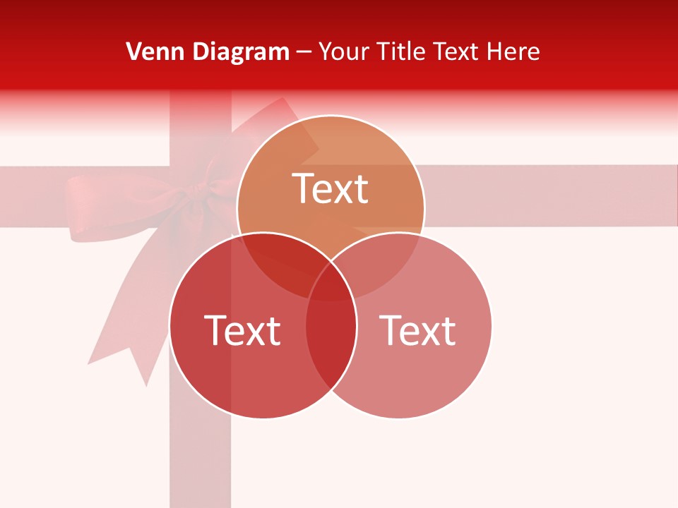 A Red Ribbon Wrapped Around A Present Box PowerPoint Template