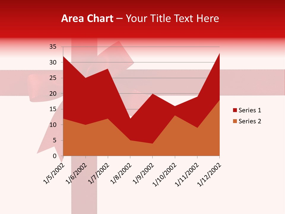 A Red Ribbon Wrapped Around A Present Box PowerPoint Template