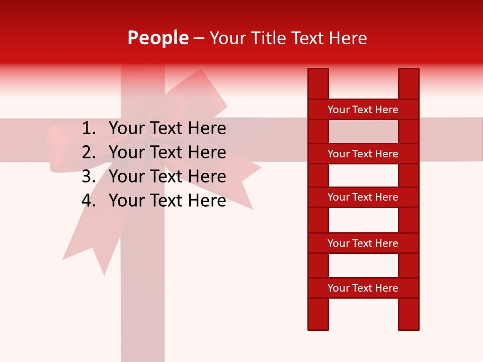 A Red Ribbon Wrapped Around A Present Box PowerPoint Template