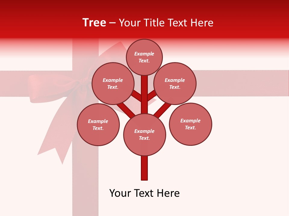 A Red Ribbon Wrapped Around A Present Box PowerPoint Template