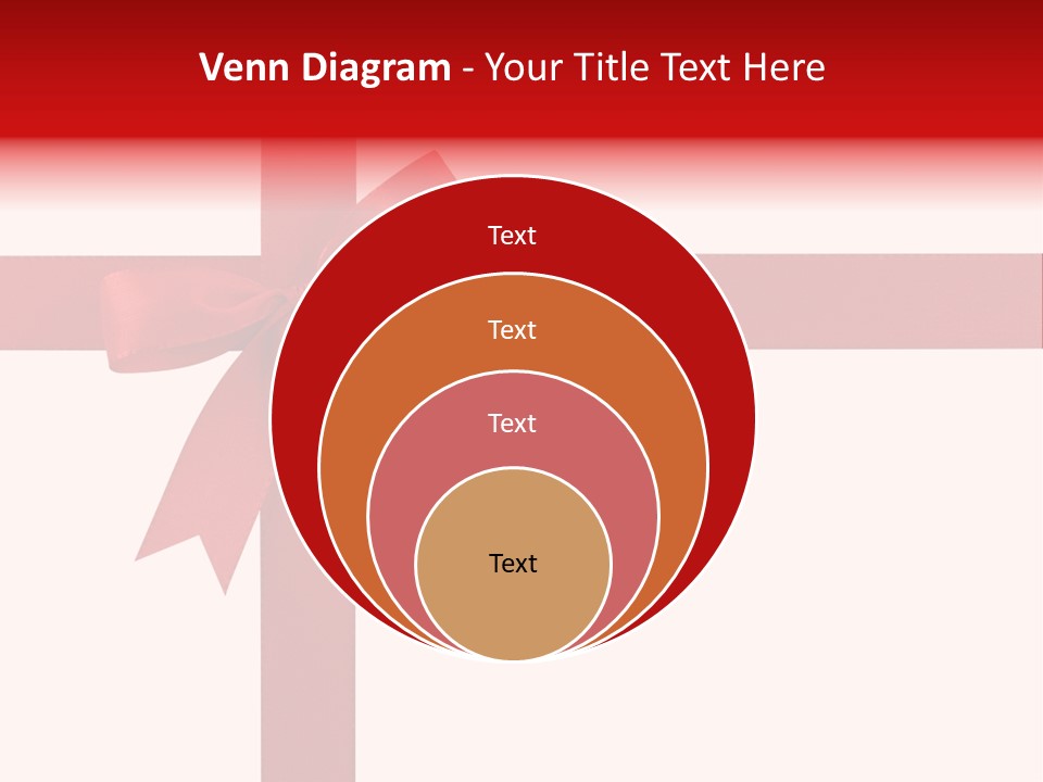 A Red Ribbon Wrapped Around A Present Box PowerPoint Template