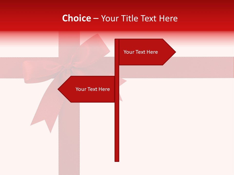 A Red Ribbon Wrapped Around A Present Box PowerPoint Template