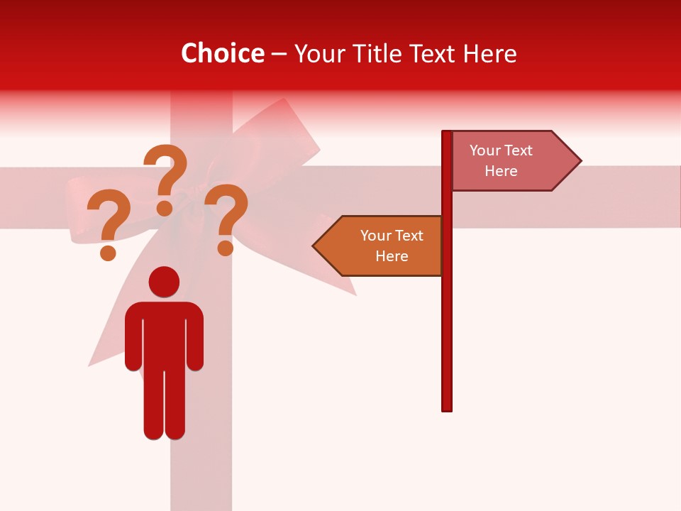 A Red Ribbon Wrapped Around A Present Box PowerPoint Template