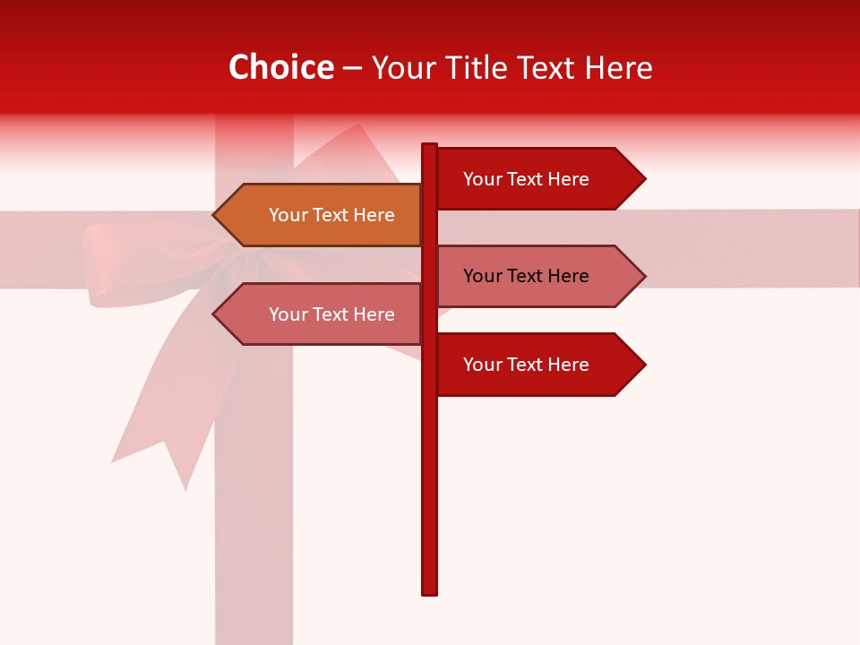 A Red Ribbon Wrapped Around A Present Box PowerPoint Template
