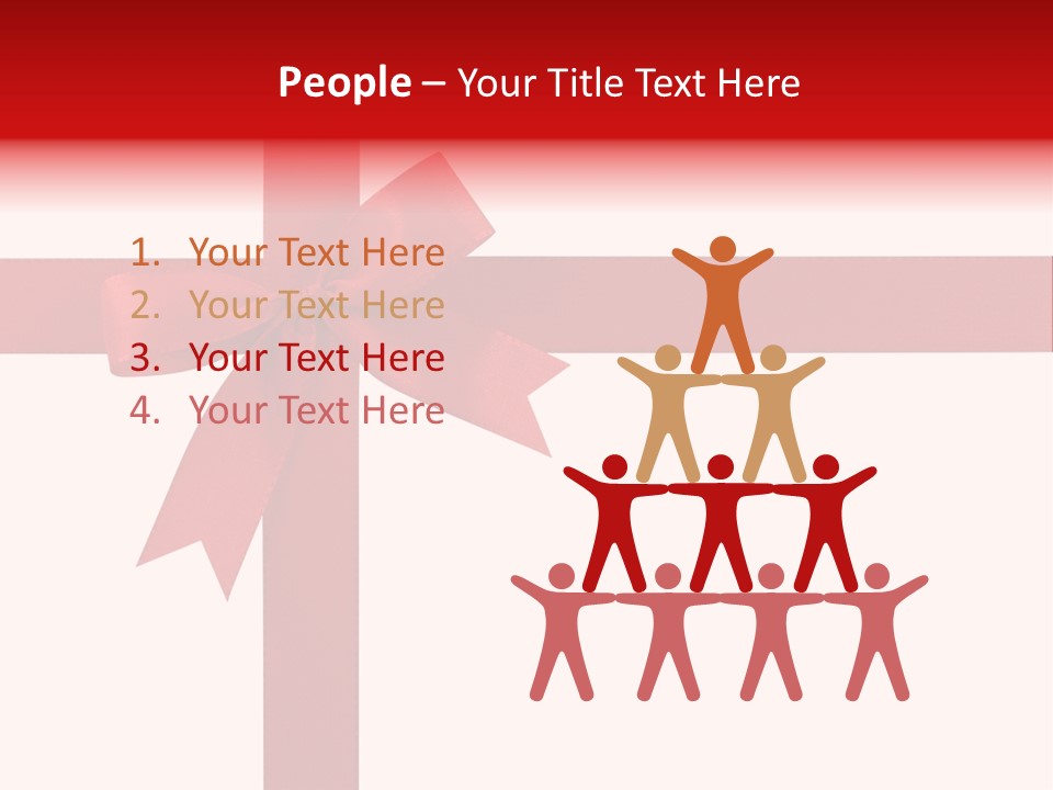 A Red Ribbon Wrapped Around A Present Box PowerPoint Template