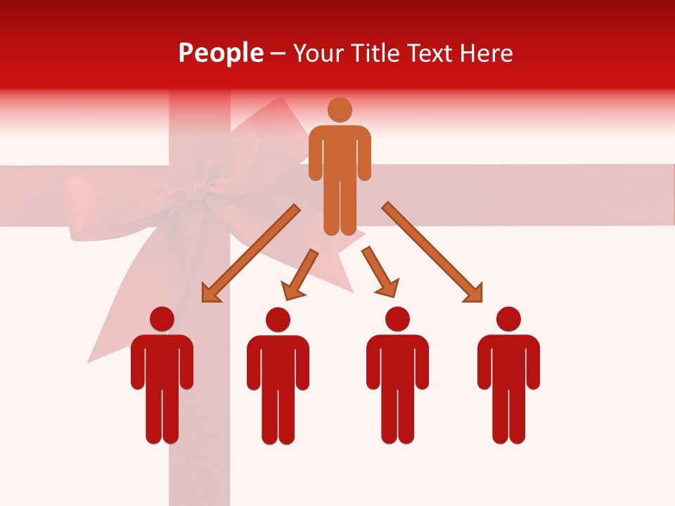 A Red Ribbon Wrapped Around A Present Box PowerPoint Template