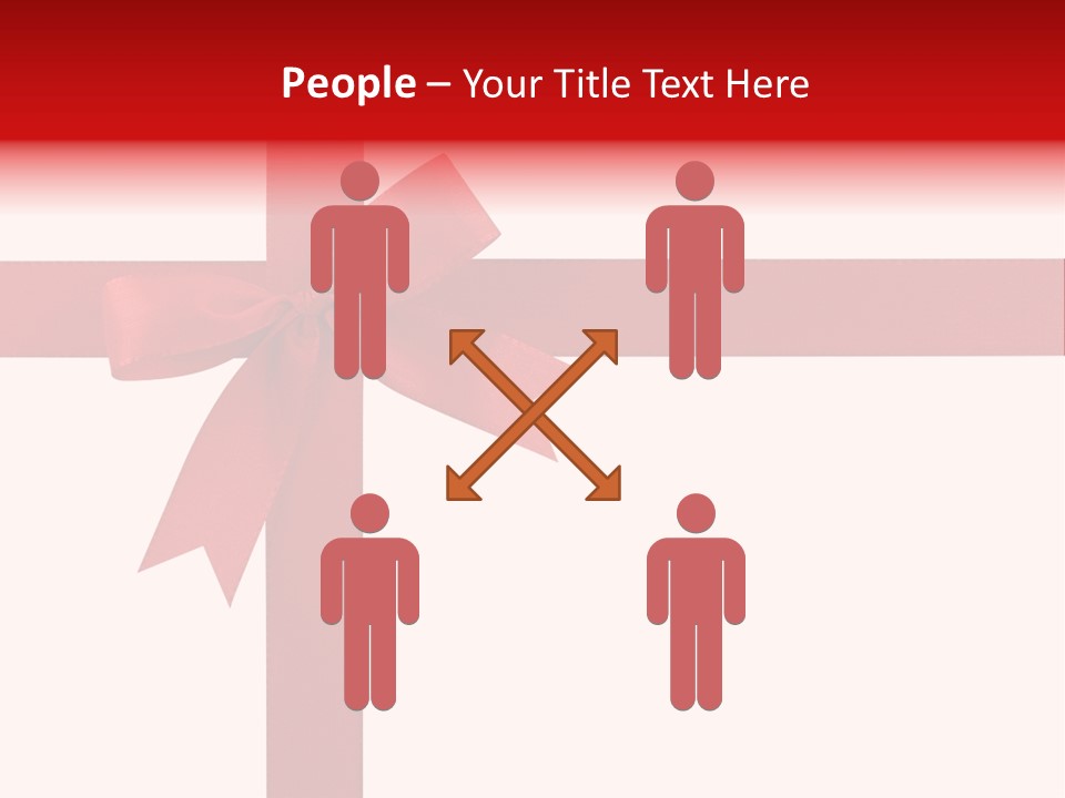 A Red Ribbon Wrapped Around A Present Box PowerPoint Template