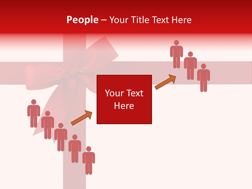 A Red Ribbon Wrapped Around A Present Box PowerPoint Template