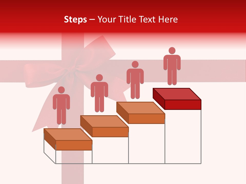 A Red Ribbon Wrapped Around A Present Box PowerPoint Template