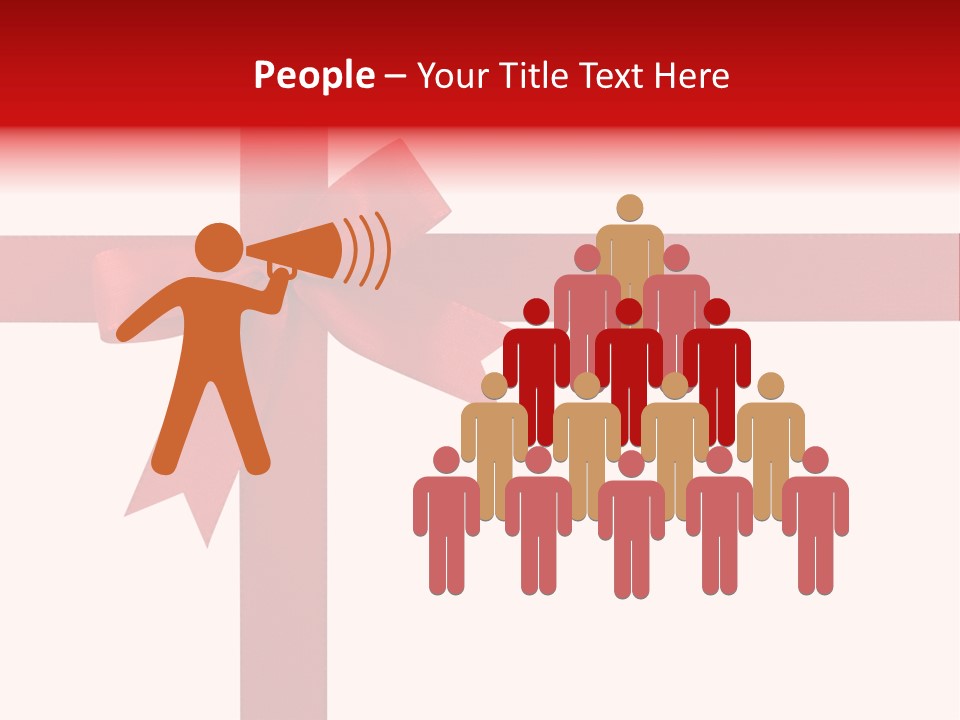 A Red Ribbon Wrapped Around A Present Box PowerPoint Template