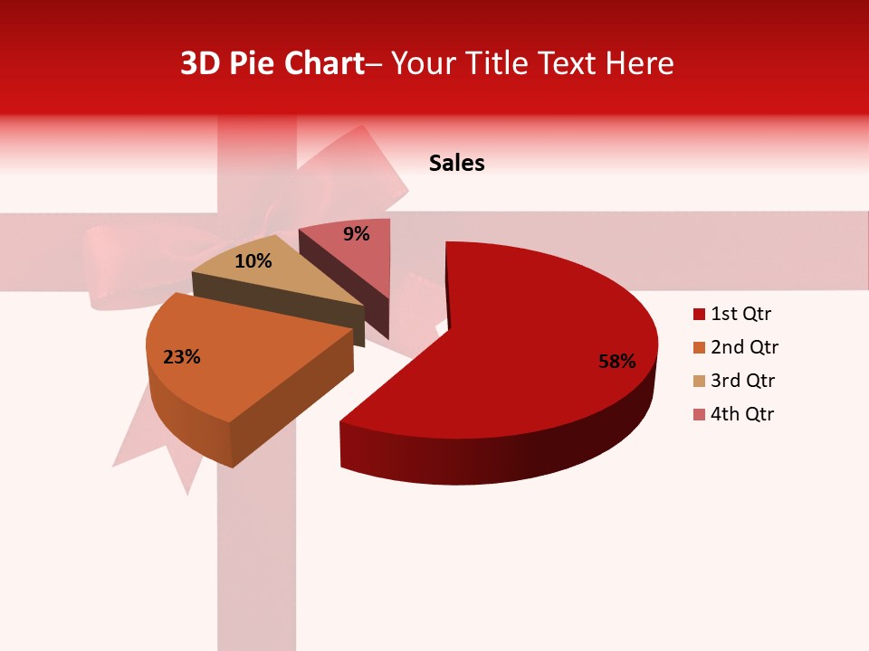 A Red Ribbon Wrapped Around A Present Box PowerPoint Template