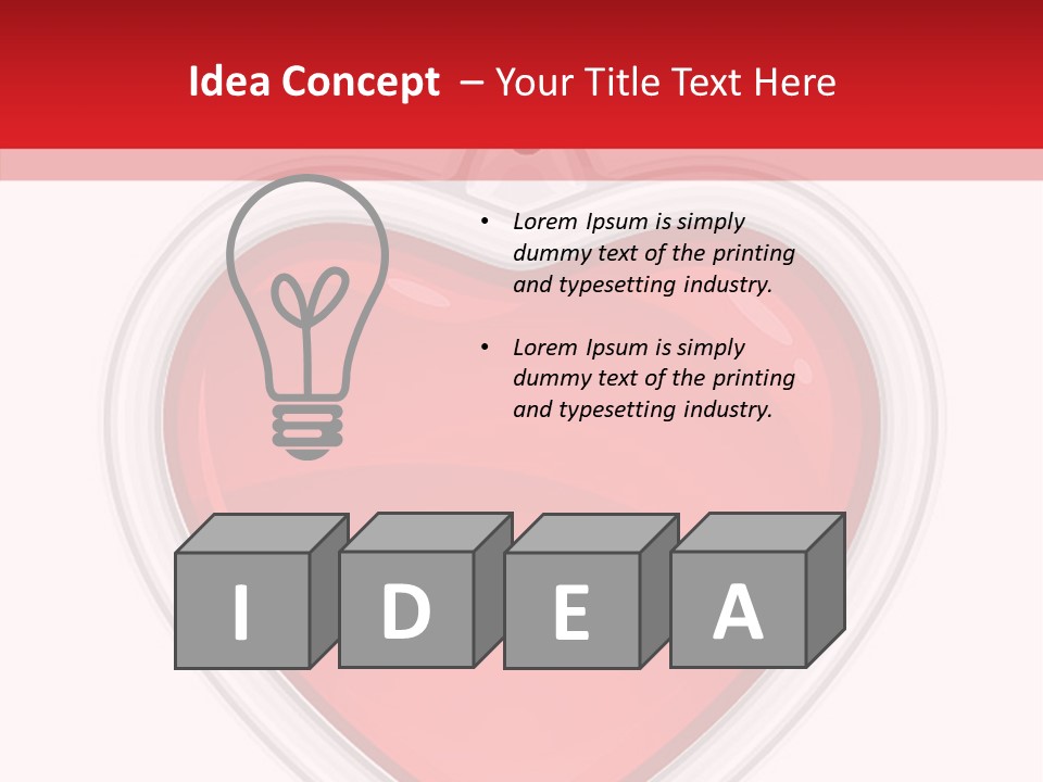 Red Love White PowerPoint Template