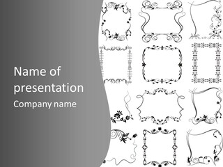 A Large Number Of Frames And Ornaments On A White Background PowerPoint Template