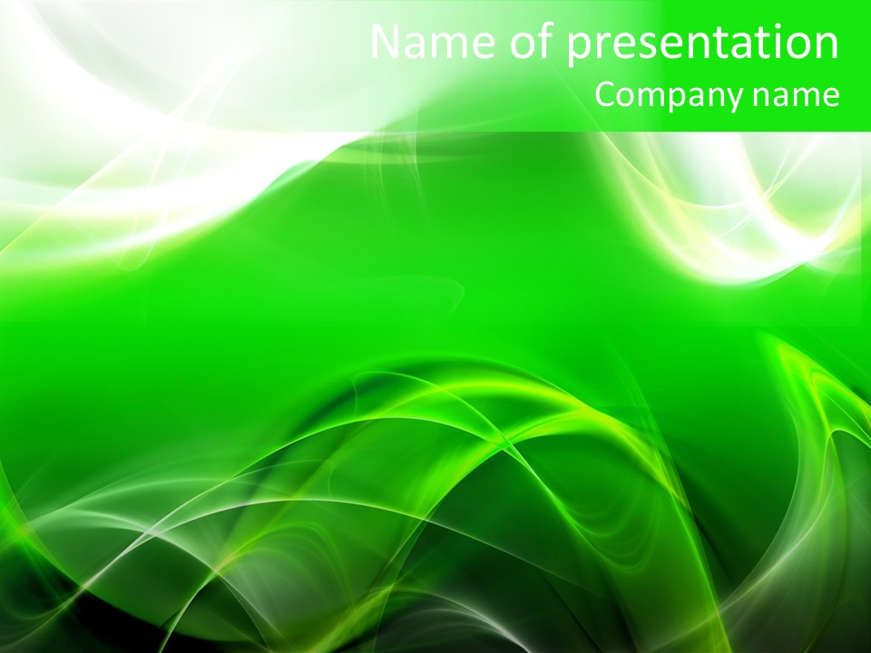 A Green And White Abstract Background With Waves PowerPoint Template