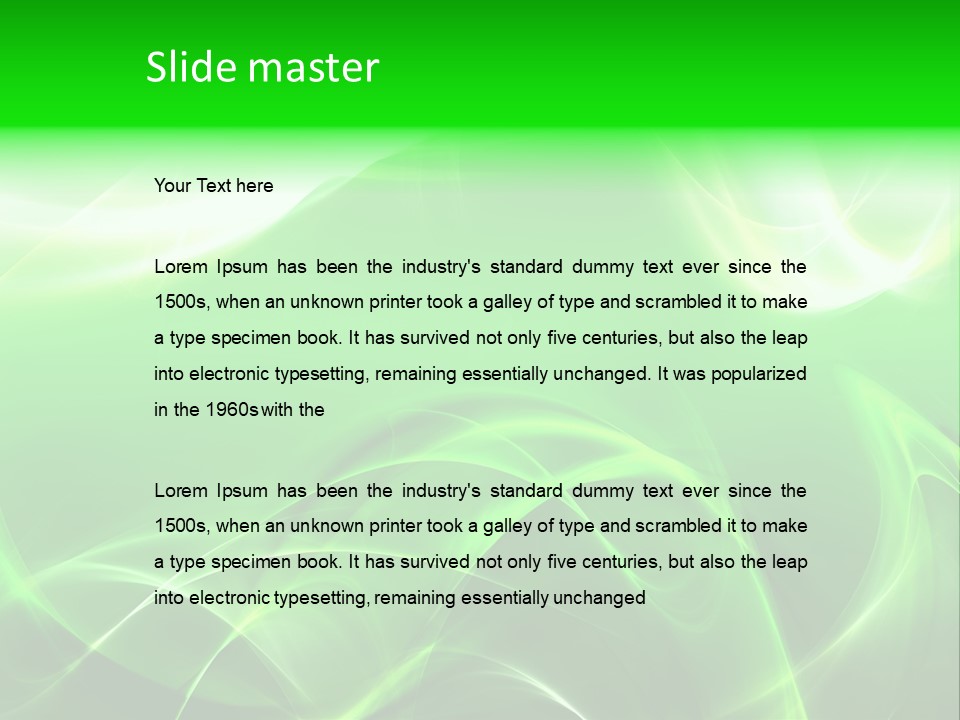 A Green And White Abstract Background With Waves PowerPoint Template