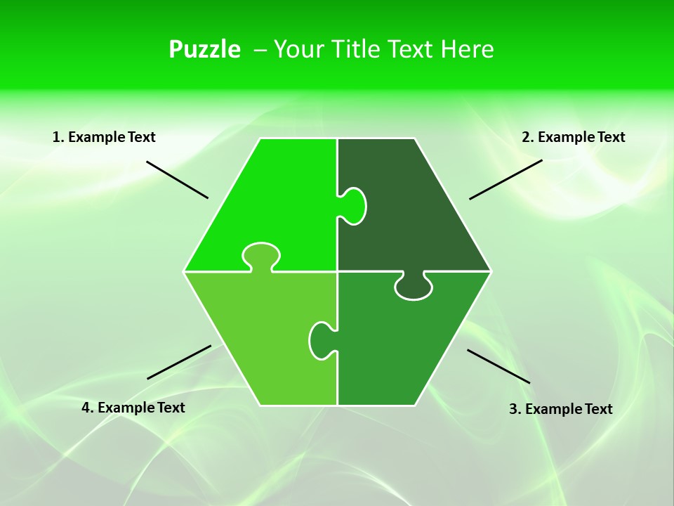 A Green And White Abstract Background With Waves PowerPoint Template