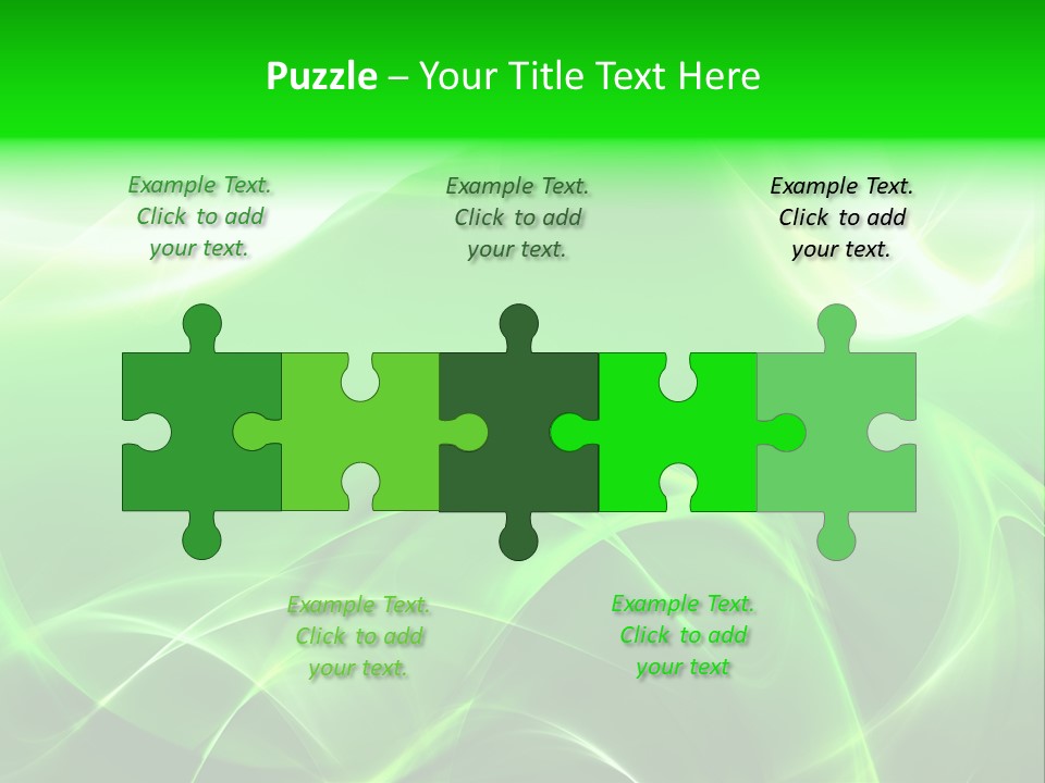 A Green And White Abstract Background With Waves PowerPoint Template