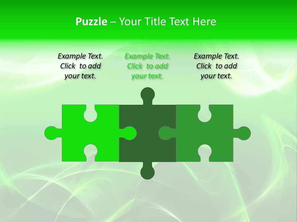 A Green And White Abstract Background With Waves PowerPoint Template